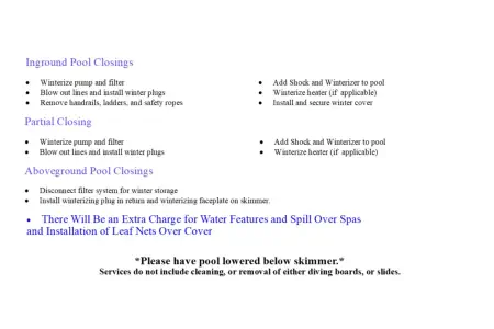 closing description